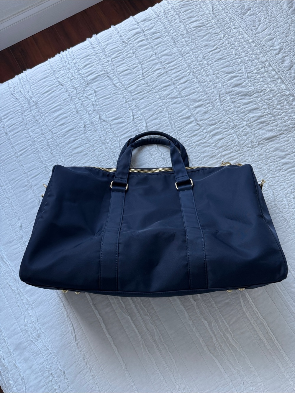 Stoney Clover Lane Navy Duffel Bag with Gold Hardware Safire